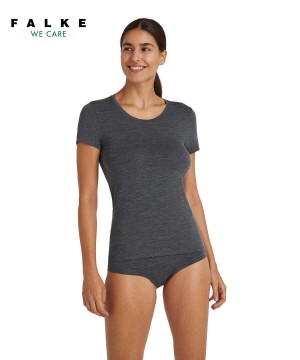 Grey Falke T-Shirt Round-neck Daily ClimaWool Women Shirts | 251-BOWESP