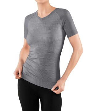 Grey Falke T-Shirt Wool-Tech Light Women Short Sleeve Shirts | 432-SHNXAC