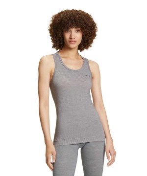 Grey Falke Tanktop Wool-Tech Light Women Short Sleeve Shirts | 508-ARIJNK