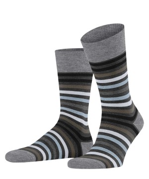 Grey Falke Tinted Stripe Socks Men Socks | 762-WREYAF