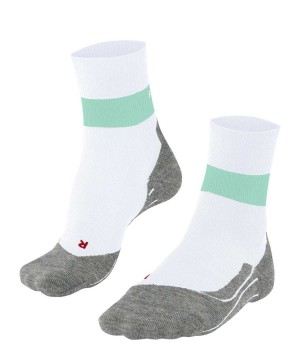 White Falke RU Compression Stabilizing Running Socks Women Sports Socks | 589-IENXGP