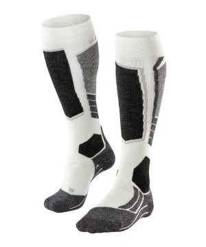 White Falke SK2 Intermediate Skiing Knee-high Socks Women Sports Socks | 518-ATVDCR