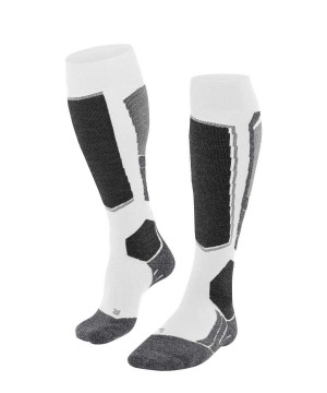 White Falke SK2 Intermediate Vegan Skiing Knee-high Socks Women Sports Socks | 650-QNOARS